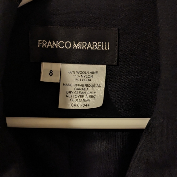 Franco Mirabelli Black Wool Pea Coat (Size 8) - Picture 3 of 6